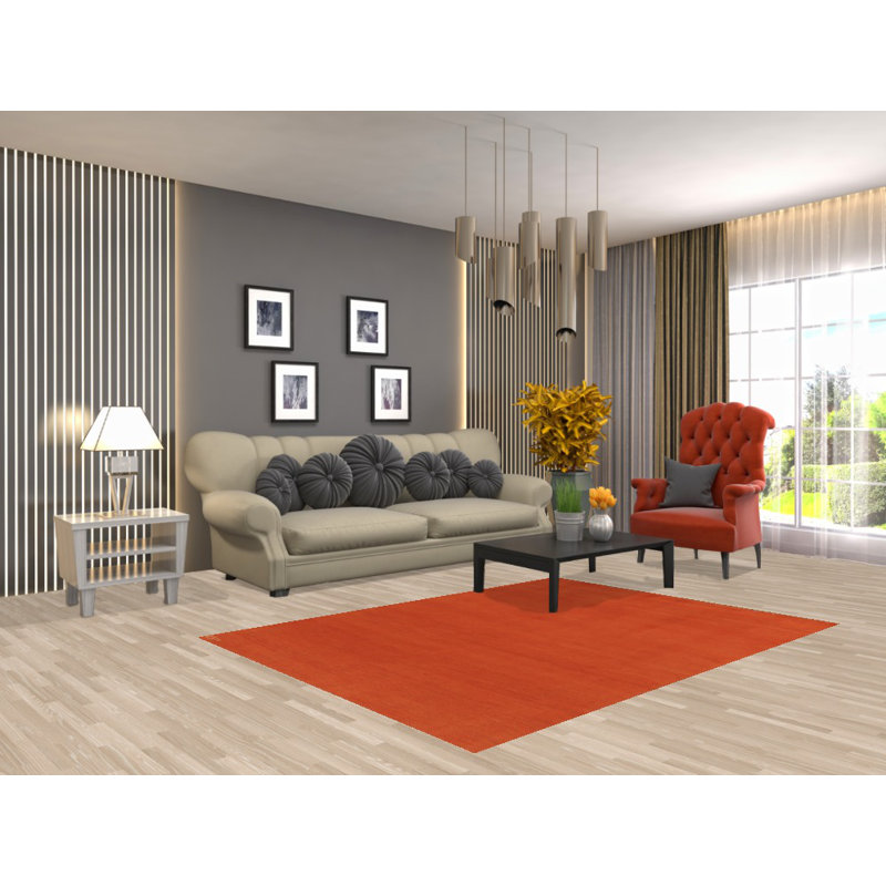Tapis orange moderne Gabbeh 5 x 6