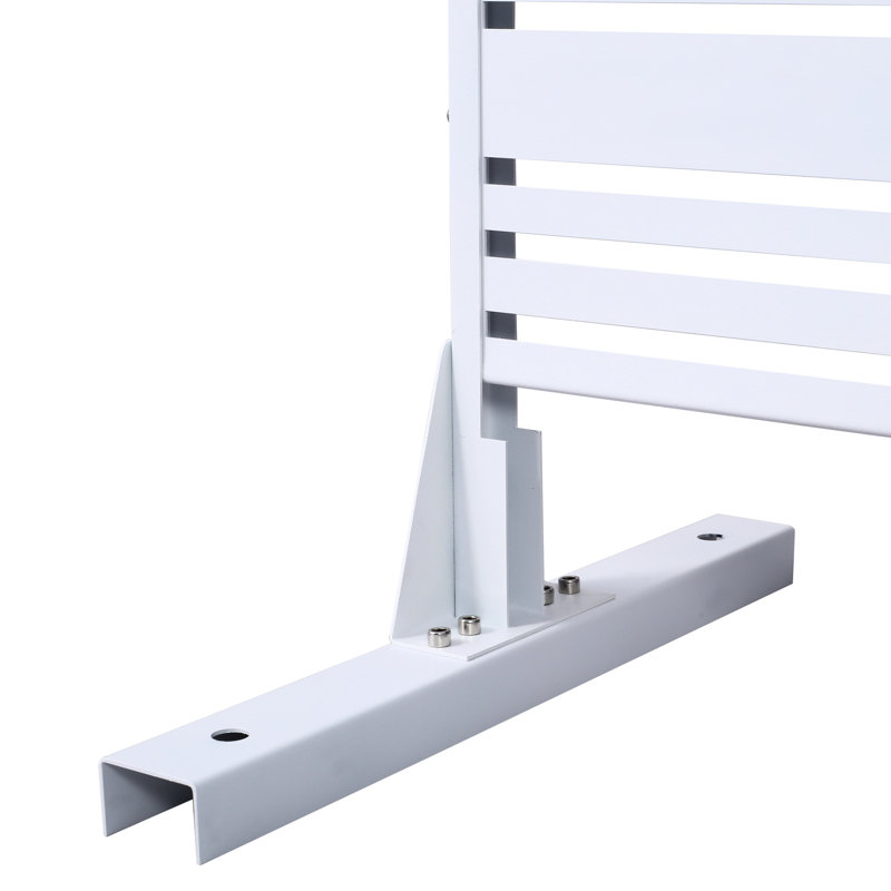 Paravent en métal blanc H 76 "l 48" - autoportant pour balcon, panneaux de clôture de jardin extérieur et terrasse intérieure, balcon