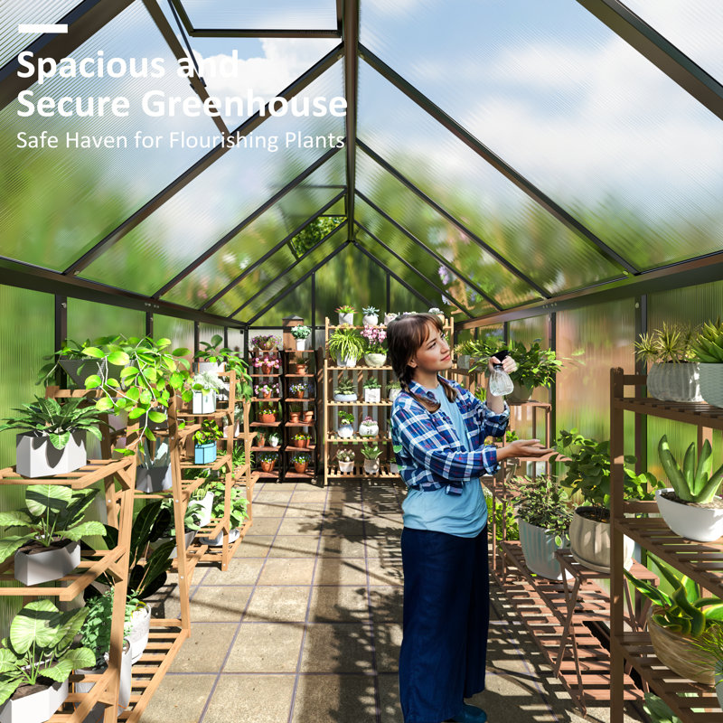 Greenhouse for Outdoors, Polycarbonate Greenhouse, 6x11 FT