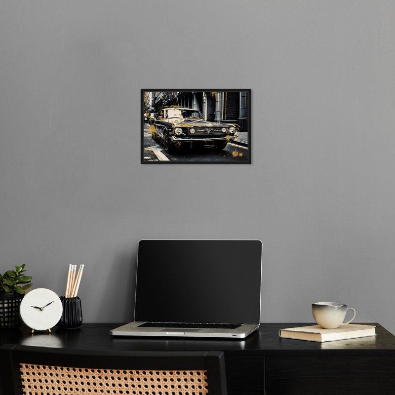 «Rock and Roll Ride Racing Car Print Man Cave» par Notoriart, Cadre noir, H 11 po x l 16 po