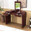 Bureau de coiffeuse avec miroir, 2 tiroirs et rangement caché-1004471067