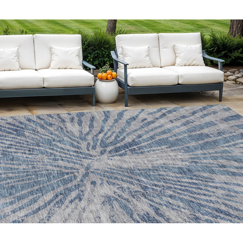 Tapis intérieur lavable abstrait 8 pi x 10 pi gris