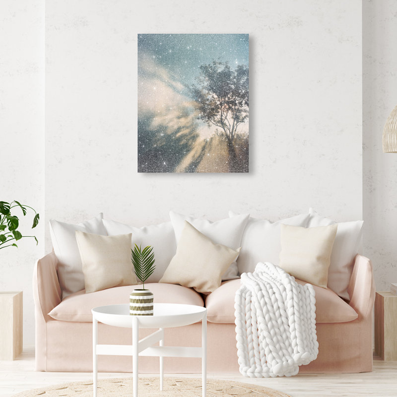 Golden Sunbeams II Canvas Floral & Botanical Print by Oliver Gal, Black Frame, 16 x 20, 25"H x 31"W, Silver Floater Frame
