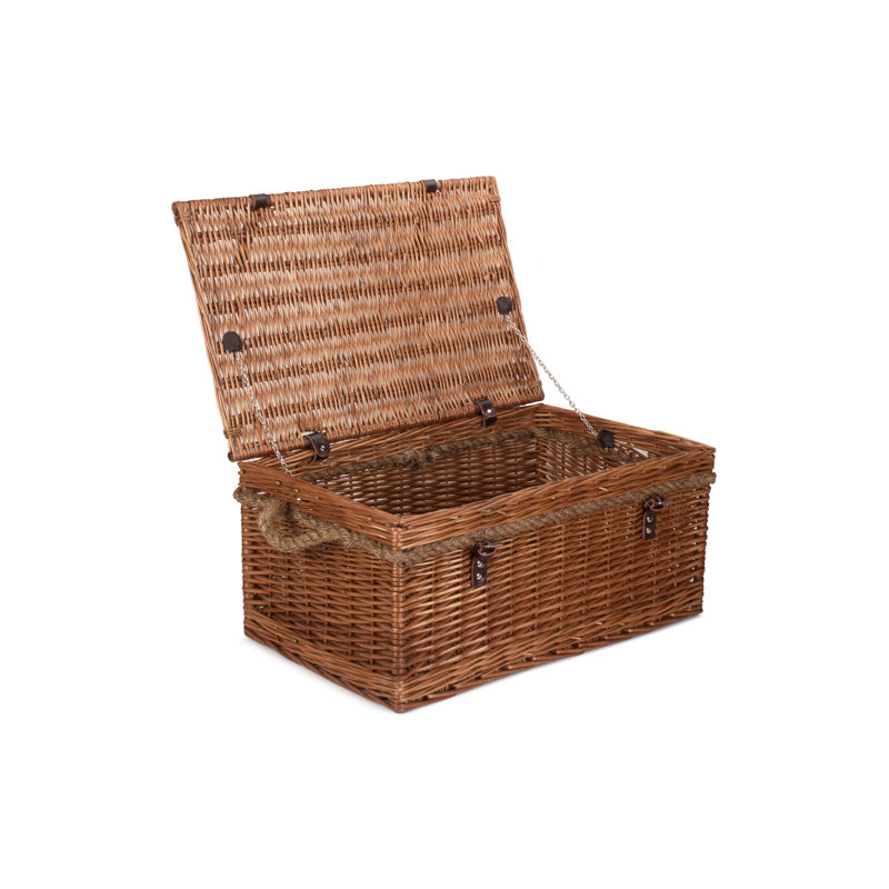 Wicker Rope Handled Double Steamed Storage Trunk