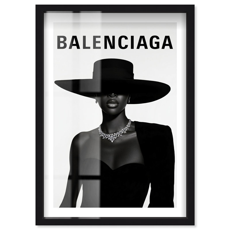 Designer Shadowbox Print Fashion Art Prints by Notoriart, Black Frame, 17 x 25, Black, 25" H x 17" W
