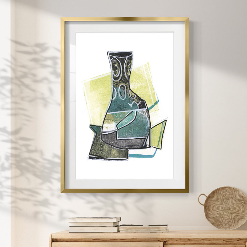 Grey Scribbles II -Gallery Wrapped Canvas, Gold