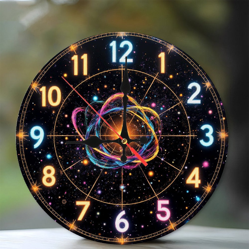 Décoration murale horloge univers galaxie