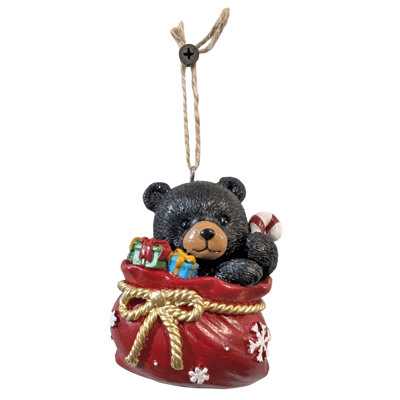ORNEMENT D'OURS DANS UN SAC CADEAU