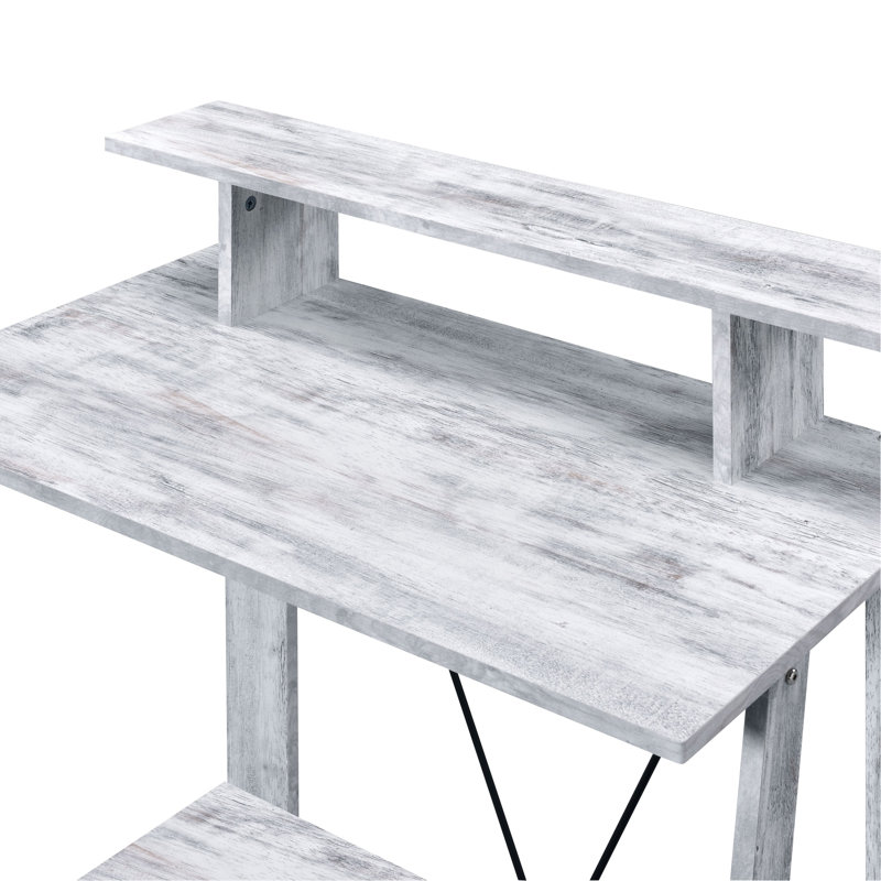 Bureau d'écriture avec tablette supérieure, Gris