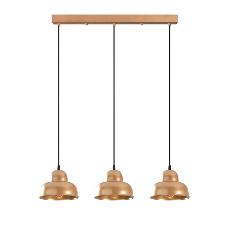3 - Light Kitchen Island Pendant, Copper