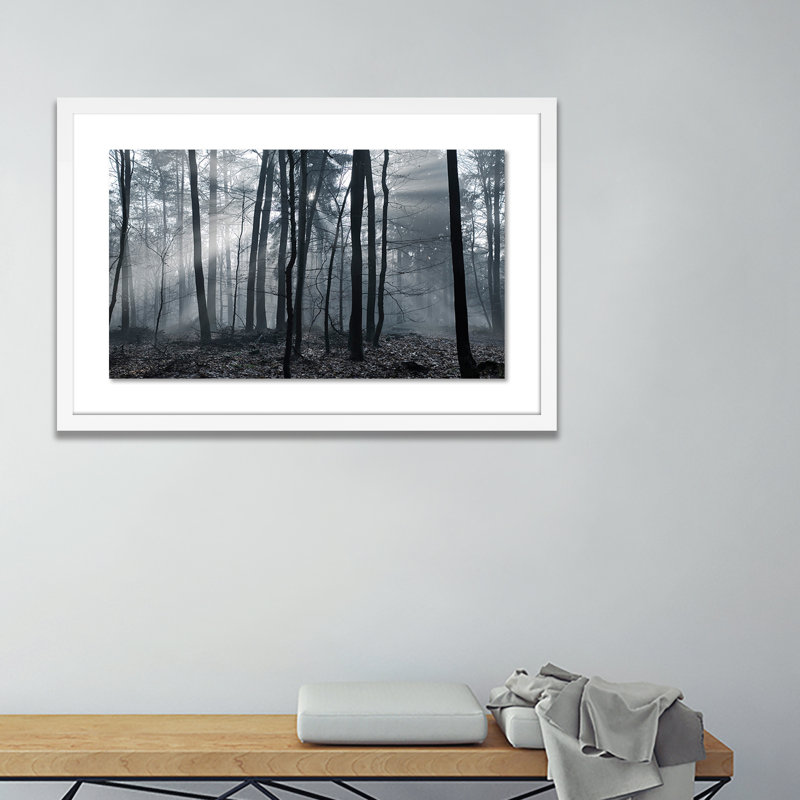 Eerie Trees I Print by Jakob Wagner, 16" H x 24" W x 1.5" D, White