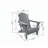HDPE Folding Adirondack Chair with Dual Cup Holder - Composite Adirondack Chair with Wood Texture- Gray