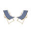 2 chaises longues pliantes en bois bleu foncé Populus