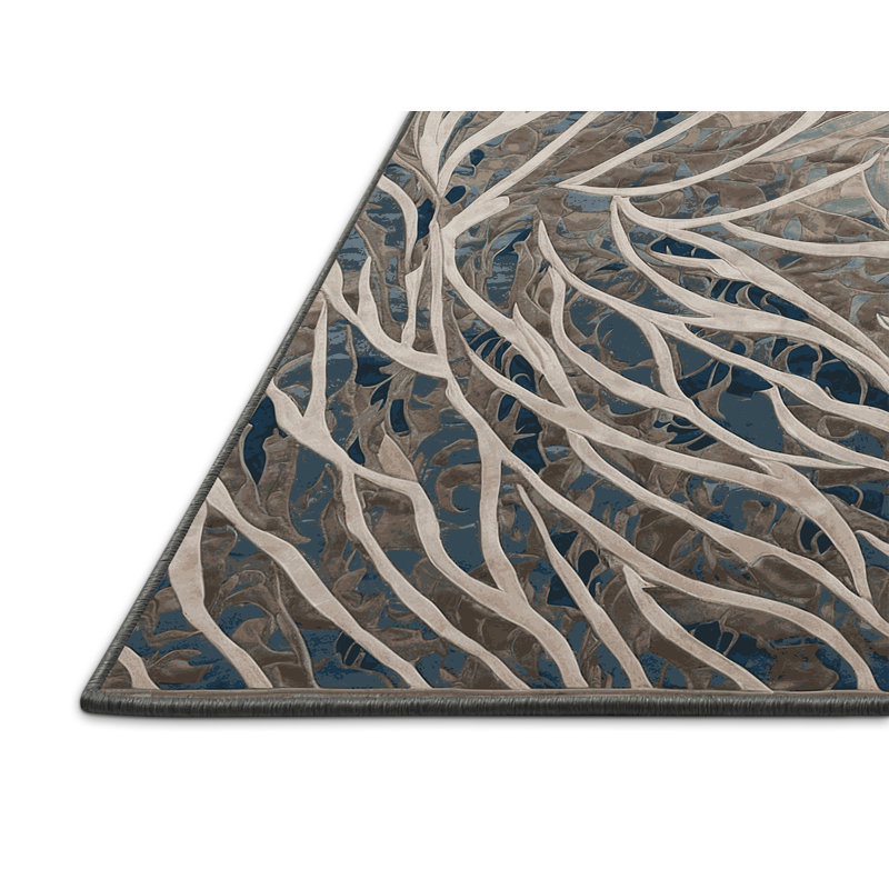Tapis gris soyeux et moelleux, Rond 8 pi