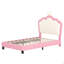 Lit simple tapissier princesse avec tête de lit couronne, lit plateforme simple-1273718483