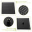 Douche carrée noire de 16 pouces pour installation au plafond, bec de baignoire en cascade, 3 fonctions avec douches de pluie et à main, système de fixation de douche à corps plein, valve équilibrée Scald, réglage à 360 °