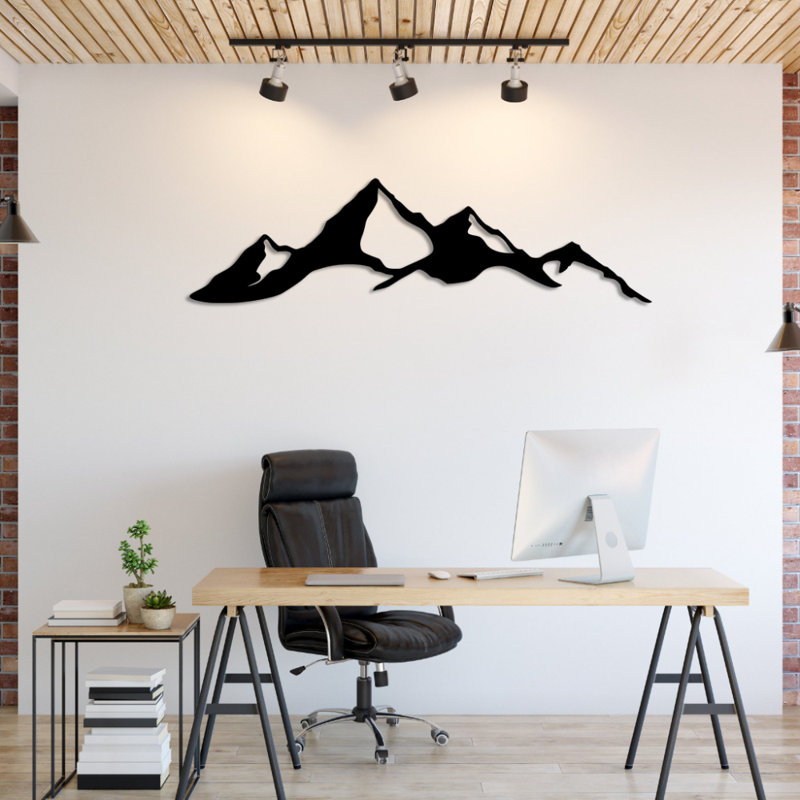 Denali Mountain Metal Wall Art - Alaska Mountain Landscape Decor - Denali Peak Silhouette Design - Rustic Outdoor Wall Hanging - Modern Industrial Metal Sculpture - Nature Cabin Lodge Home Decor - Statement Art Piece