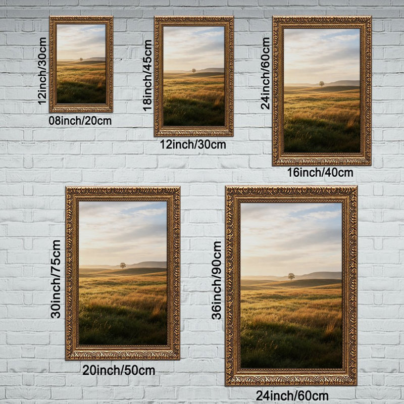 Cadre doré doré Golden GrasslandOrnate, L 20 po x l 30 po