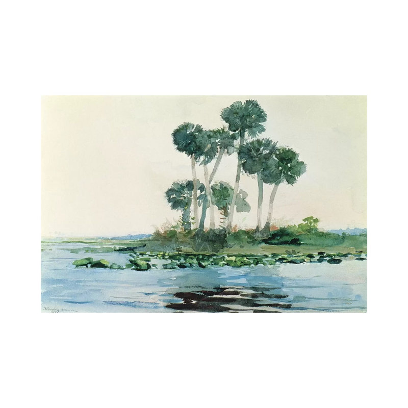 St. John's River, Florida, 1890 by Winslow Homer - Painting on Canvas, 45.72cm H x 66.04cm W x 3.81cm D, Wrapped Canvas
