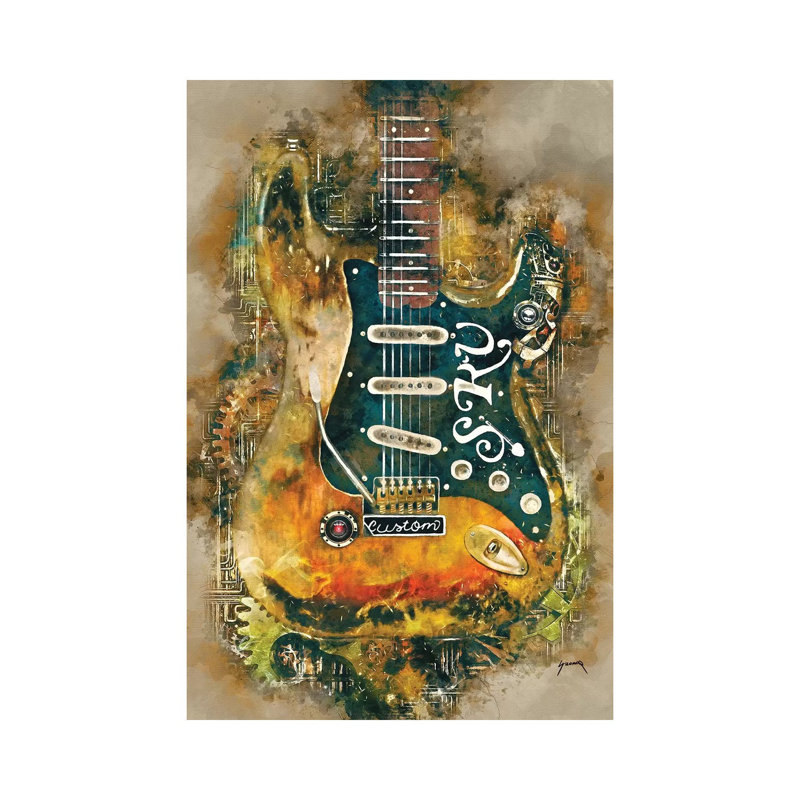 Stevie Ray's Steampunk Guitar - Wrapped Canvas Gallery-Wrapped Canvas Giclée, 101.6 cm H x 66.04 cm W x 1.91 cm D