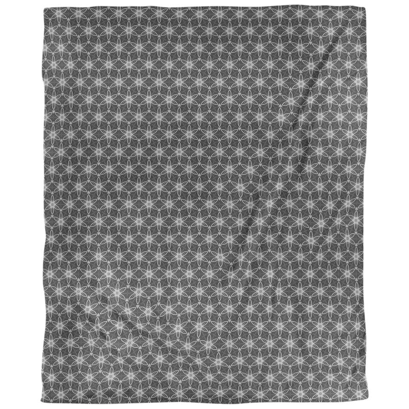 Tissu à cercles ornés, Noir, L 58 po x l 36 po, Faux lin