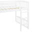 Lit mezzanine simple avec glissade - Blanc, bois massif pour une vie paisible avec une glissade blanche, maximisant l'espace pour les familles en pleine croissance