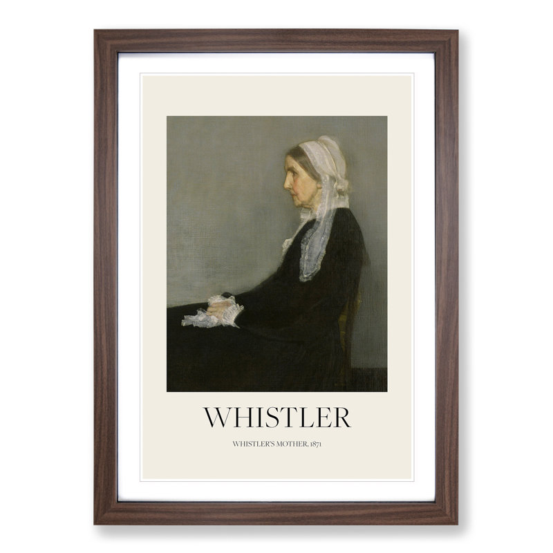 Artists Mother Vol.2 by James Mcneill Whistler - Picture Frame Graphic Art, 36cm H x 27cm W x 2cm D, Walnut Framed