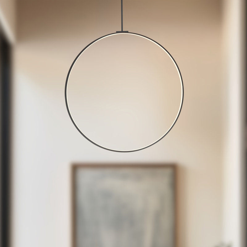 Cirque 1 - Light LED Unique/Statement Pendant, Black, 83.63" H x 36" W x 0.75" D