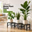 Plant Stand Outdoor 3 Piece Set Carbon Steel Patio Garden Decor Black