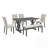 6-Piece Rectangular Dining Table Set With 4 Upholstered Chairs And 1 Bench-1206684501