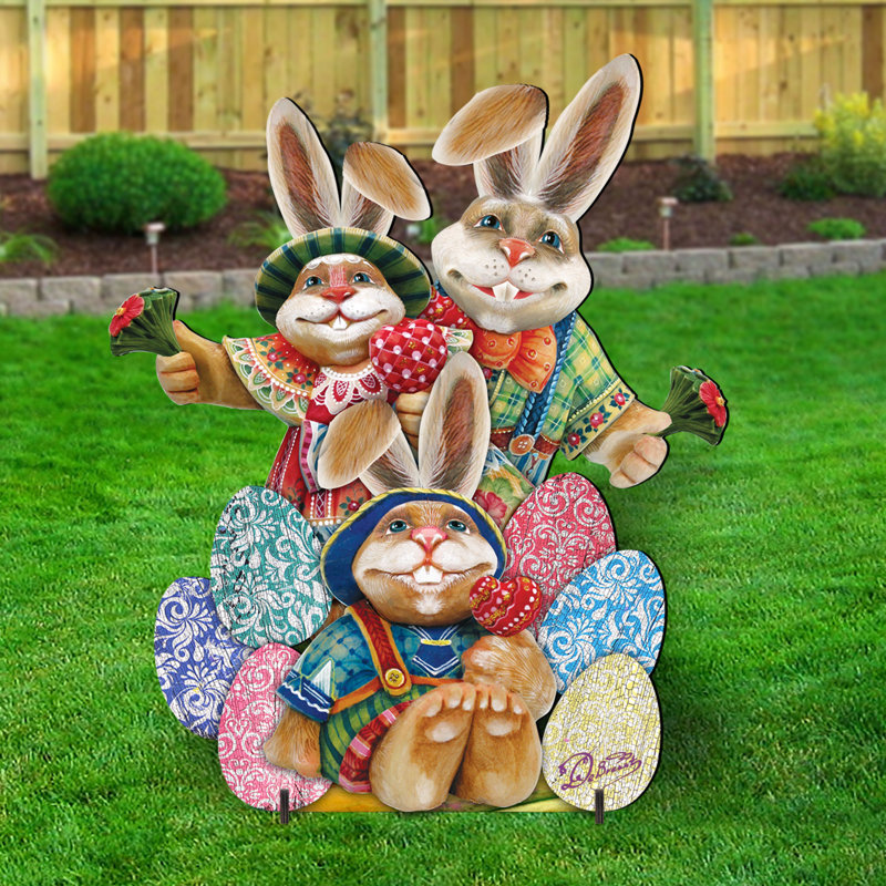 Easter Family Holiday Wooden Garden Sign
