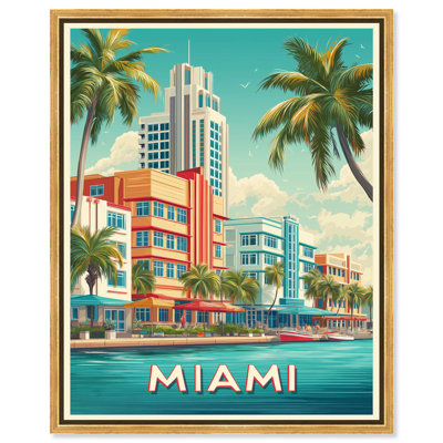 Miami Deco I Canvas Print Retro Summer Decor by Art Remedy