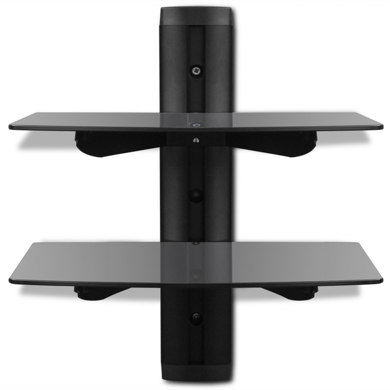 Glass 40cm H Wall Mounted Media Storage