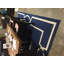 Tapis d'intérieur / extérieur carré en polypropylène tissé à la machine géométrique bleu marine