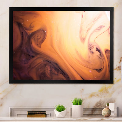 Liquid Art Waves In Shades Of Golden - Print on Canvas