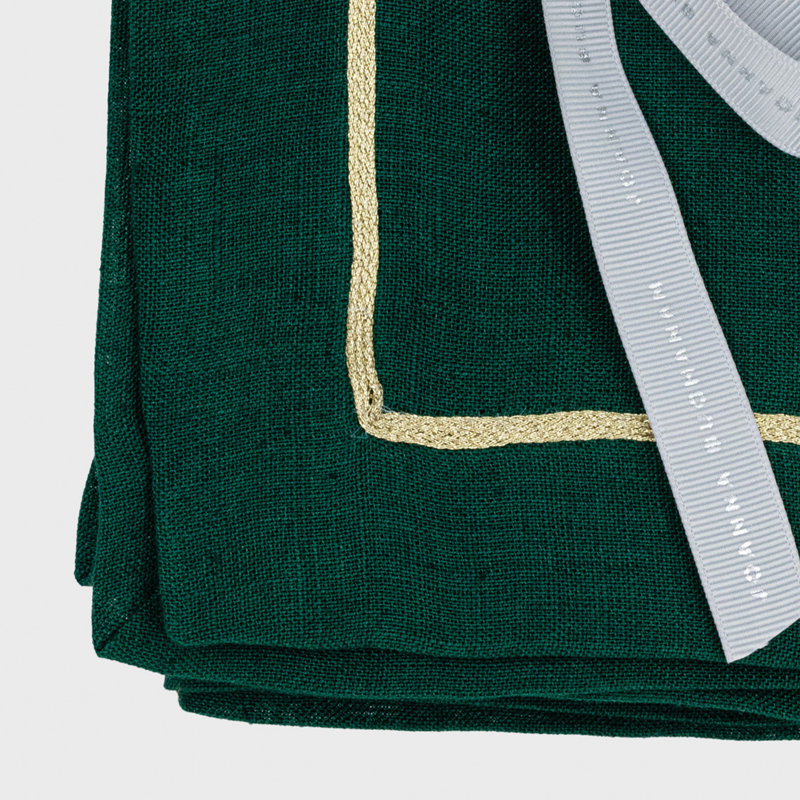 Linen Square Napkins, Hunter Green