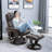 Soft Recliner, Massage Recliner Chair With Ottoman Footrest, 10 Vibration Points, 360° Swivel Reclining Chair, Living Room Chair With Side Pocket And Remote Control