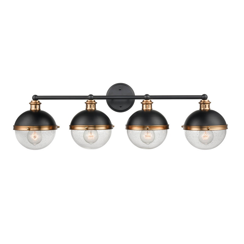Éclairage pour meuble-lavabo noir / vieilli à 4 lumières à intensité variable Beckette