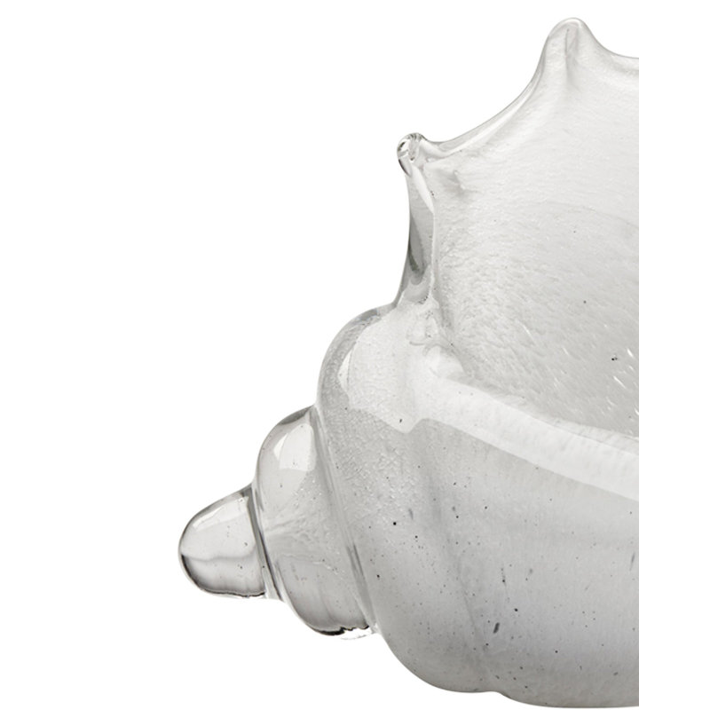 Triton Shell Blown Glass, White
