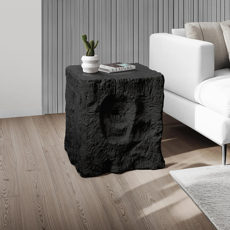 Table de chevet moderne de 25 po H, Noir