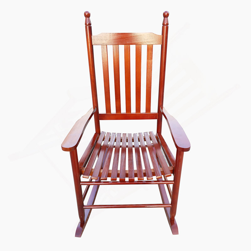 Chaise berçante en bois, Brun