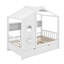 Lit simple en bois avec lit gigogne et tablette de rangement-2015431325