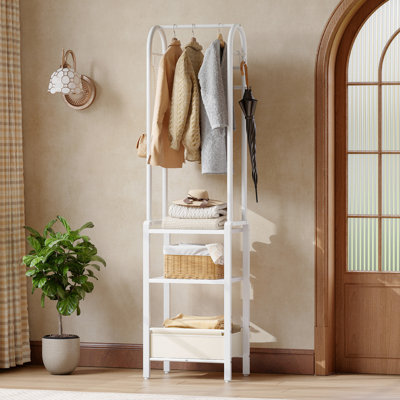 Coat Rack Stand with 3 Movable Hooks