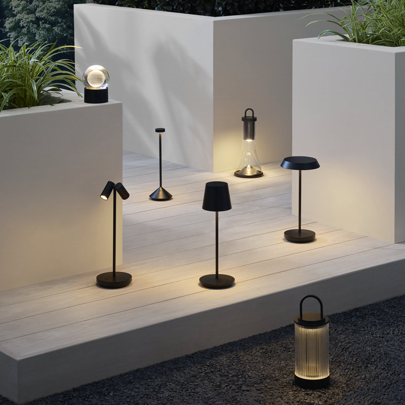 Doppia Accent Rechargeable Table Lamp, Black