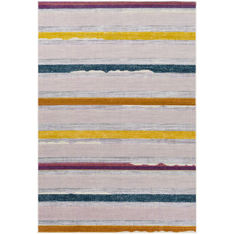 Tapis tissé à la machine multicolore Pompierie, Rectangle 6 pi 7 po x 9 pi
