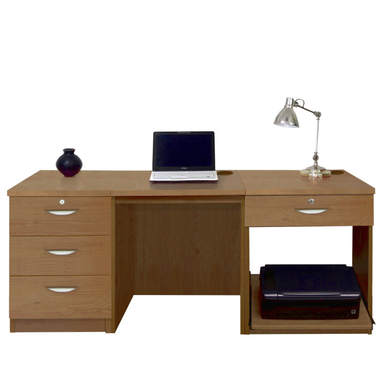 Walshaw Solid Wood Base Writing Desk, English Oak