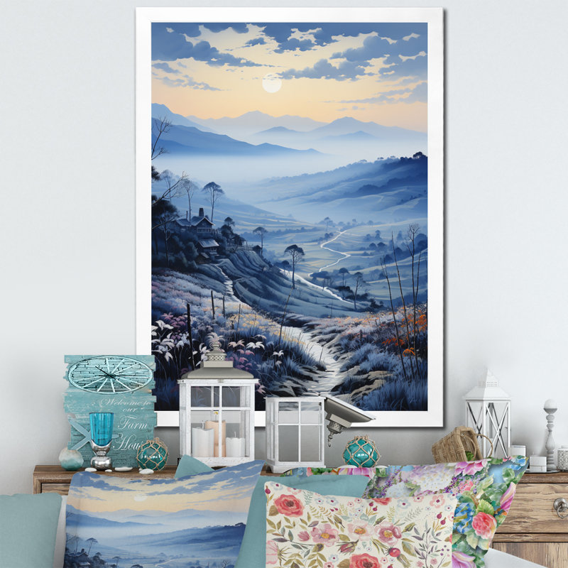 Brinckerhoff Countryside Misty Dawn An I - reproduction d'art, Cadre photo blanc, H 44 po x l 34 po x P 1,5 po
