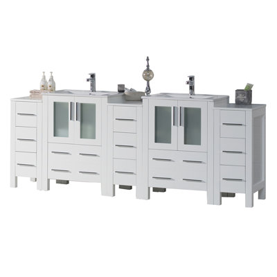 Meuble-lavabo double 84 po avec lavabo