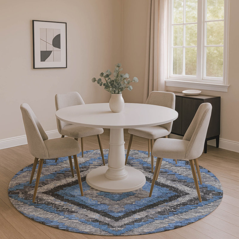 Tapis aztèque Mayfield AMF1890 lavable à la machine de qualité supérieure, Rond 8 pi
