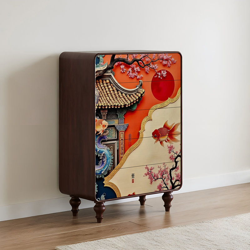 Five drawers storage art decorative cabinet